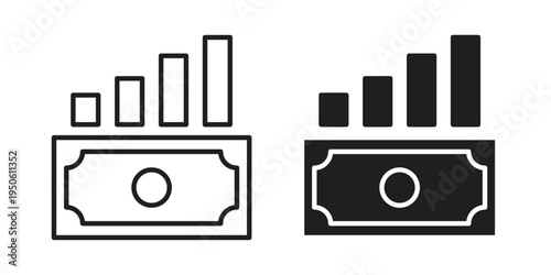 capital gain icon illustration for web design. filled flat icons