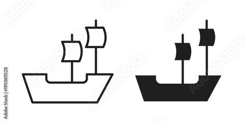 Caravel icon illustration for web design. filled flat icons