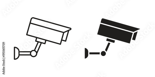 CCTV icon illustration for web design. filled flat icons