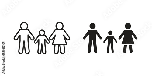 Child custody icon illustration for web design. filled flat icons