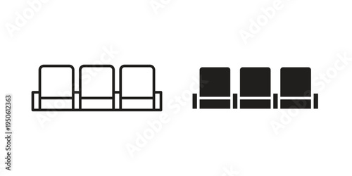 Cinema seat icon illustration for web design. filled flat icons
