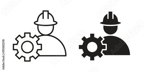 Civil Engineer icon illustration for web design. filled flat icons