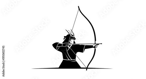 archer silhouette, man with bow and arrow