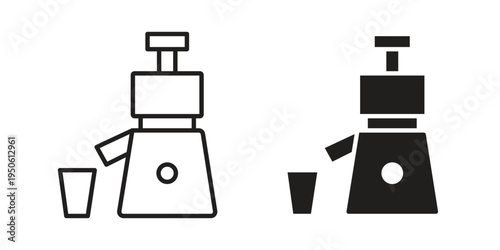 Cold pressed juicer icon illustration for web design. filled flat icons