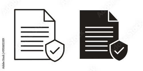 Contract coverage icon illustration for web design. filled flat icons