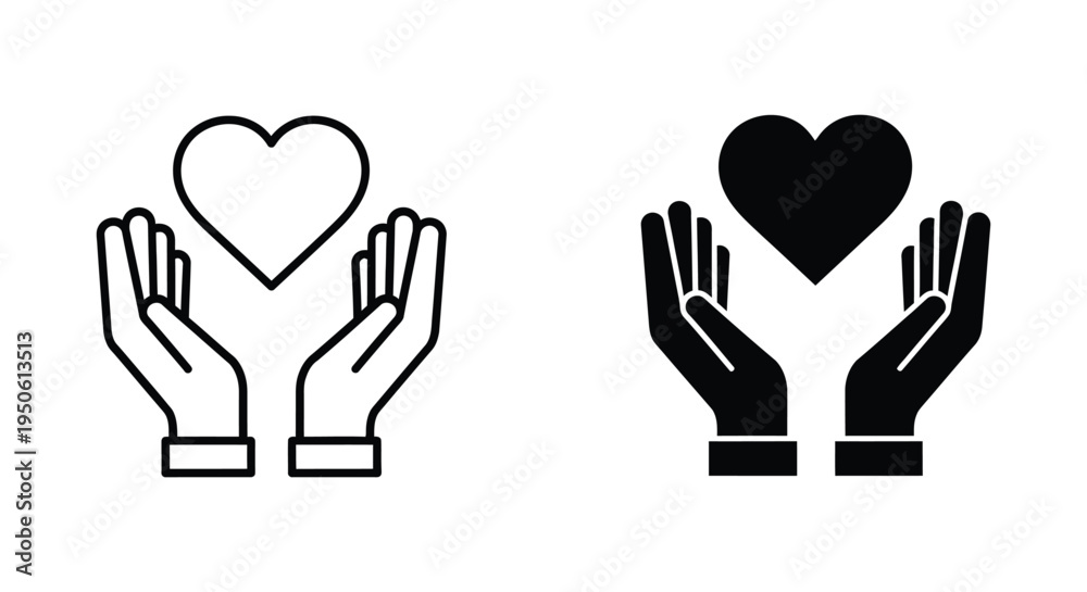 Fototapeta premium Hands Heart Care Icon Commercial