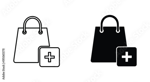 Shopping Bag Add Item Commercial Icon