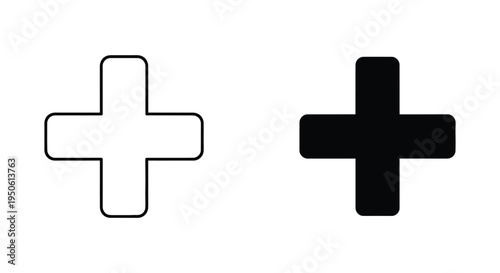 Plus Symbols Icon Addition Vector Commercial