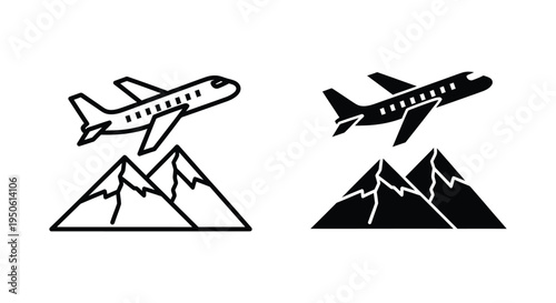 Airplane Mountains Travel Concept