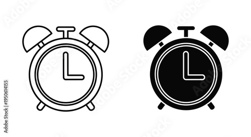 Alarm Clock Icons Time Management Commercial