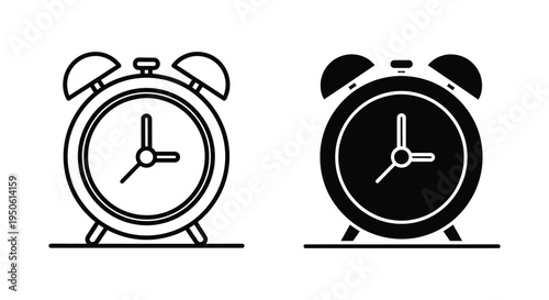 Alarm Clock Icons Timekeeping Service Vector