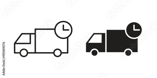 Delivery delay icon illustration for web design. filled flat icons