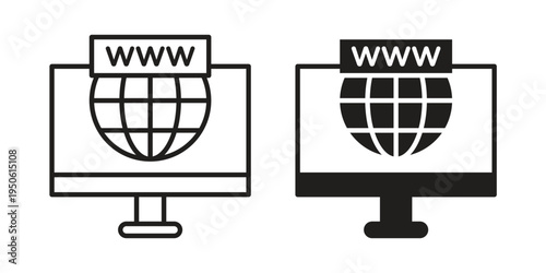 Domain icon illustration for web design. filled flat icons