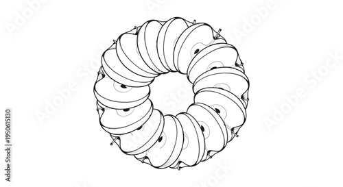 black and white illustration of a coiled creature