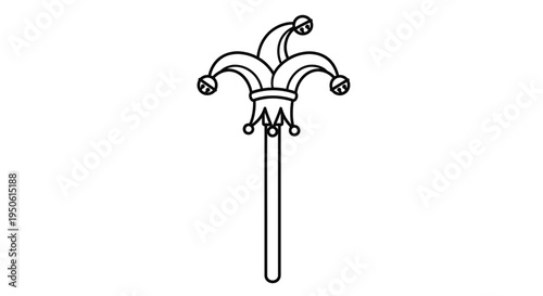 black and white jester's hat on a stick