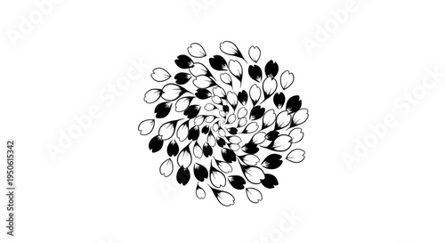 black and white leaf pattern