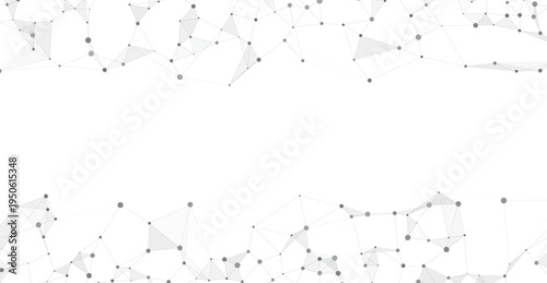 Polygonal Plexus Frame with Copy Space on White Background