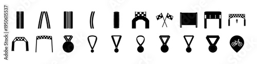 Assortment of Bicycle Tire Tread Patterns with a Bicycle Silhouette