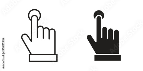 Finger control icon illustration for web design. filled flat icons