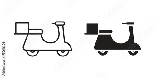 Food delivery icon illustration for web design. filled flat icons