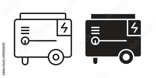 Generator icon illustration for web design. filled flat icons