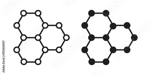 Graphene icon illustration for web design. filled flat icons