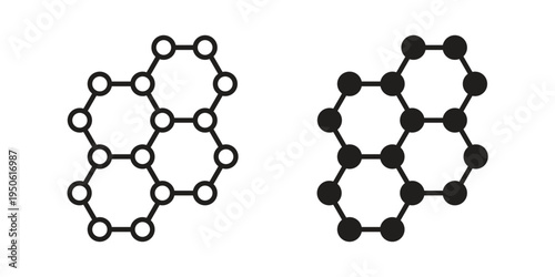 Graphene icon illustration for web design. filled flat icons