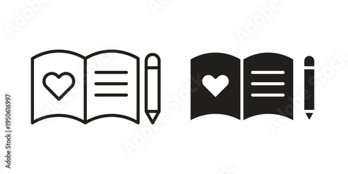 Guests book icon illustration for web design. filled flat icons