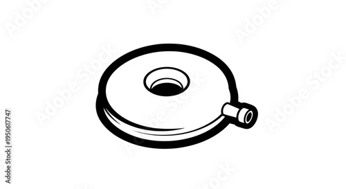 black and white drawing of a spool
