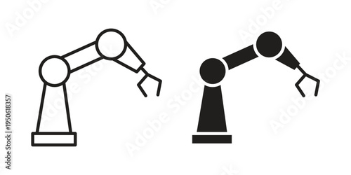 Industrial robot icon illustration for web design. filled flat icons