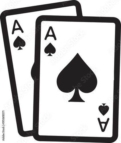 Two ace of spades playing cards displayed side by side