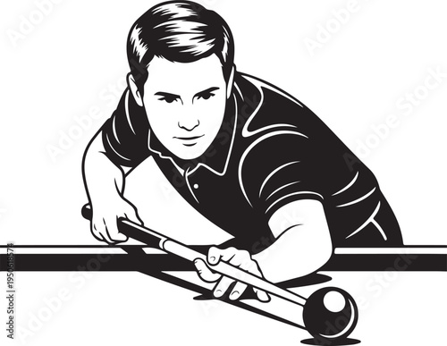 A focused player executing a precise shot in a pool game