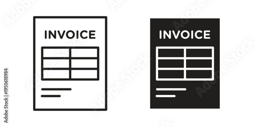 Invoice icon illustration for web design. filled flat icons