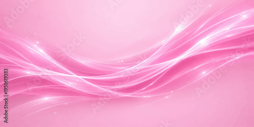Abstract pink background with soft purple waves and bright light curves creates a smooth motion pattern for a vector illustration wallpaper