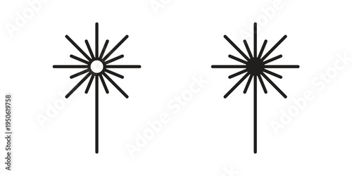 Laser beam icon illustration for web design. filled flat icons