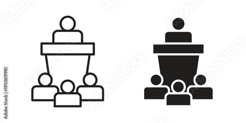 Lecture icon illustration for web design. filled flat icons
