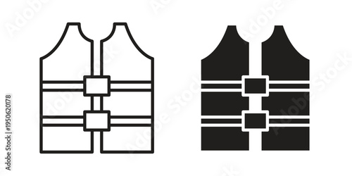 Lifejacket icon illustration for web design. filled flat icons