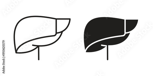 Liver icon illustration for web design. filled flat icons