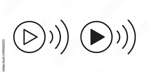 Livestream icon illustration for web design. filled flat icons