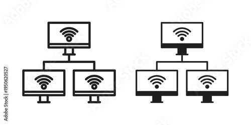 Local network icon illustration for web design. filled flat icons