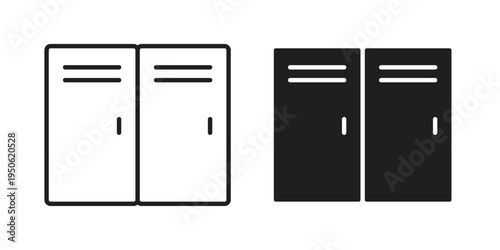 Locker icon illustration for web design. filled flat icons