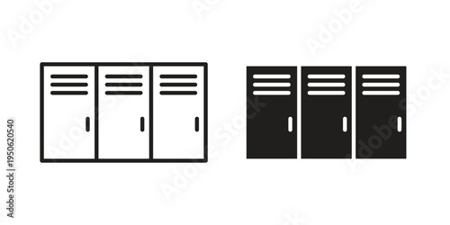 Locker icon illustration for web design. filled flat icons