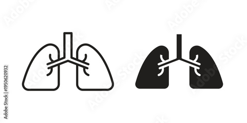 Lungs icon illustration for web design. filled flat icons