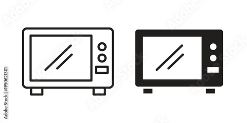 Microwave icon illustration for web design. filled flat icons