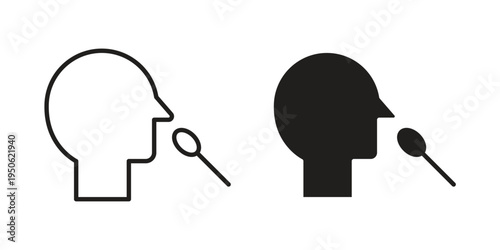 Nasal swab icon illustration for web design. filled flat icons