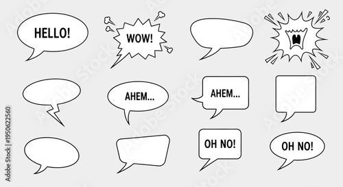 Speech Bubbles Collection: Communication, Ideas, and Emotions in Comics and Design