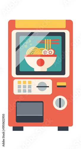 Japanese Ramen Vending Machine Dispensing Hot Noodle Soup Meal