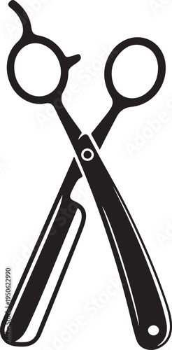 Black pair of scissors with open blades and finger holes
