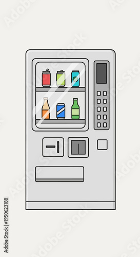 Vending Machine with Drinks, Cans, and Bottles