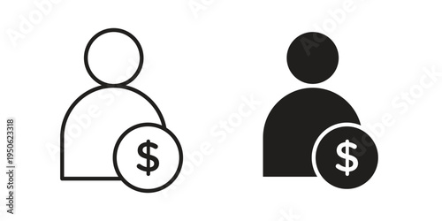 Personal loan icon illustration for web design. filled flat icons